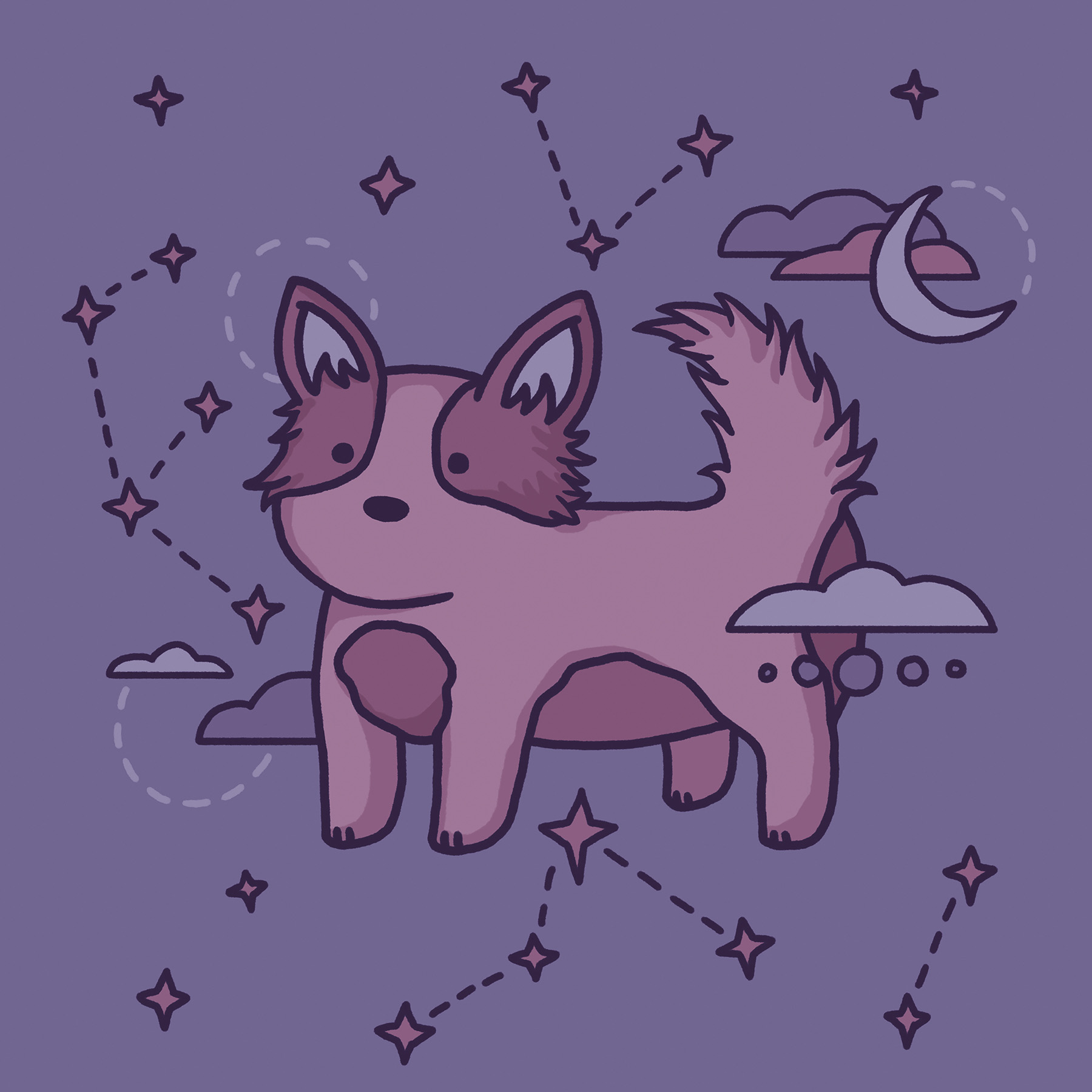 Purple Corgi Illustration