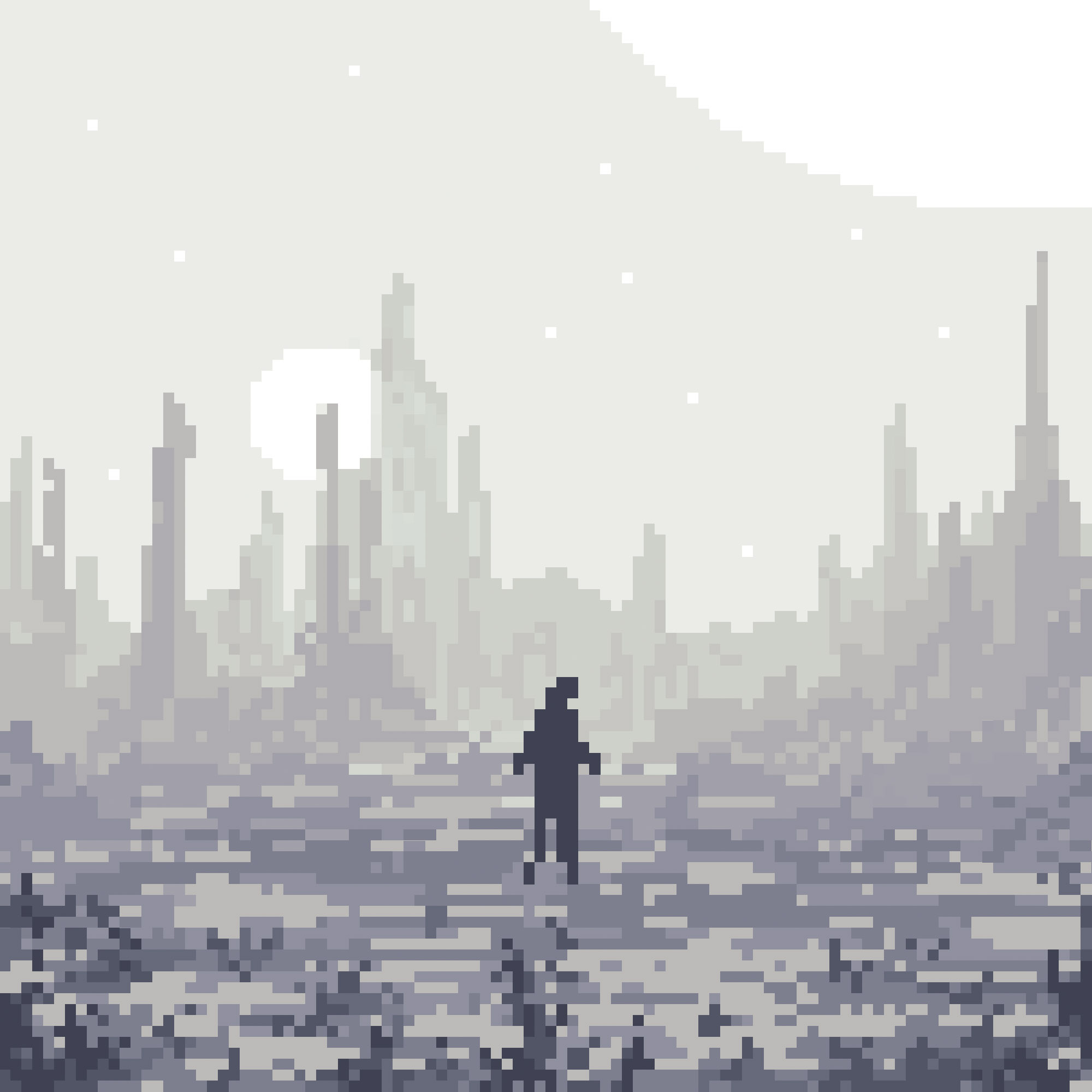 Landscape in Pixel Art Style